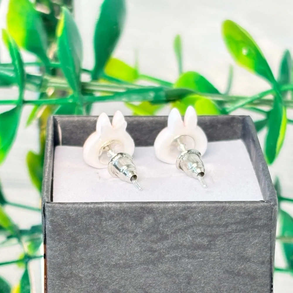 Cute Light Pink‎ Monster Character Stud Earrings